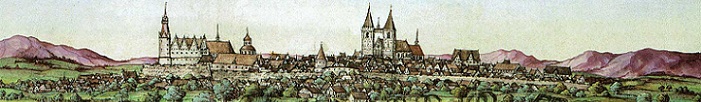 A color image of a medieval town